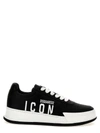 Dsquared2 Canadian Lace-up Low Top Sneakers In White/black
