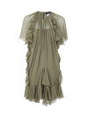 Dsquared2 Draped Midi Dress In Green