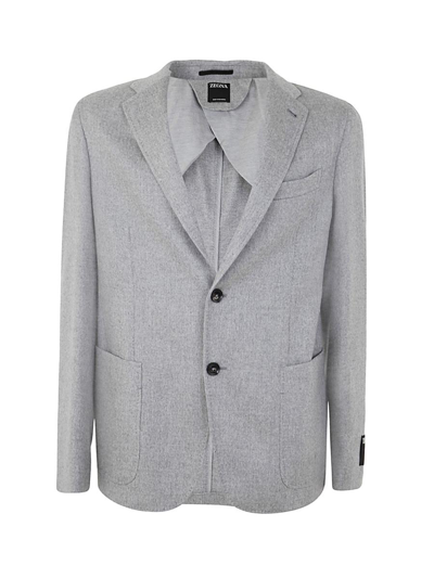 Ermenegildo Zegna Cashmere Shirt Jacket In Grey Melange