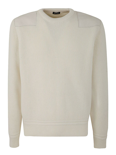 Ermenegildo Zegna Cashmere Blend Crew Neck Clothing In White