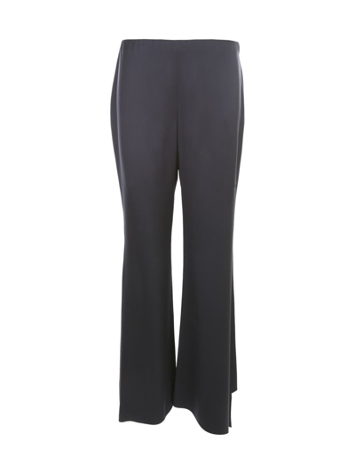 Giorgio Armani Satin Asymmetrical Bottom Trousers Clothing In Blue