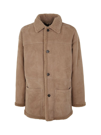 Giorgio Brato Mink Faux Fur Long Coat In Brown