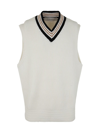 Golden Goose Knitted Vest With Contrasting V-collar In White