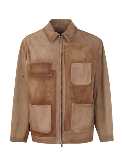 Golden Goose Journey M`s Work Shirt Patched Suede In Brown