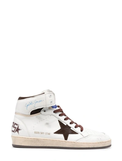 Golden Goose Sky Star Sneakers Nappa Upper And Spur Nylon Tongue Suede Star In White