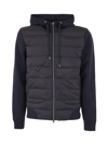 Herno Knit Hood Jacket In Blue