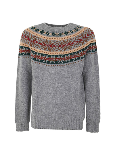 Howlin' Fragments Of Light Round Neck Jacquard Jumper In Grey