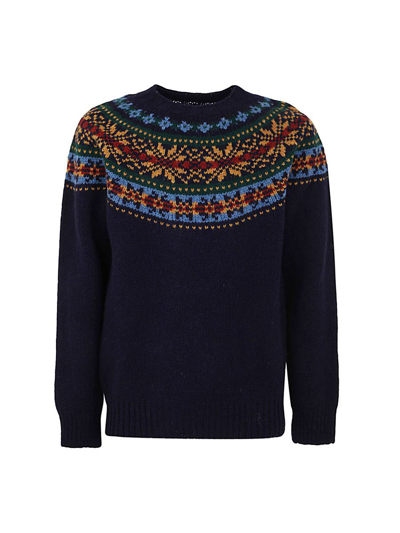 Howlin' Fragments Of Light Round Neck Jacquard Jumper In Blue
