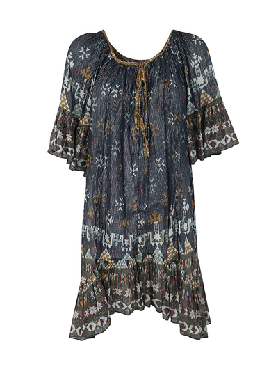 Isabel Marant Étoile Loane Volant Mini Dress In Blue