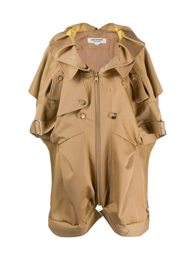 Junya Watanabe Short Sleeved Trench Coat In Beige