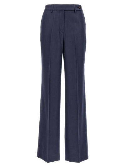 Kiton Silk Cashmere Pants In Blue