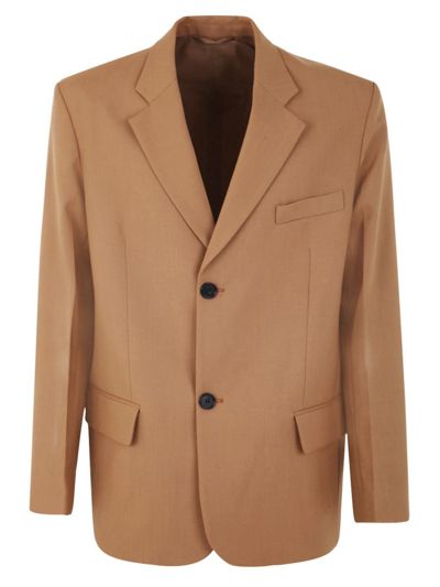 Marni Reversible Single-breasted Virgin Wool Blazer In Brown