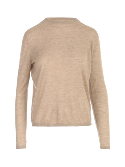 Max Mara Woman Jumper Sand Size M Cashmere In Brown