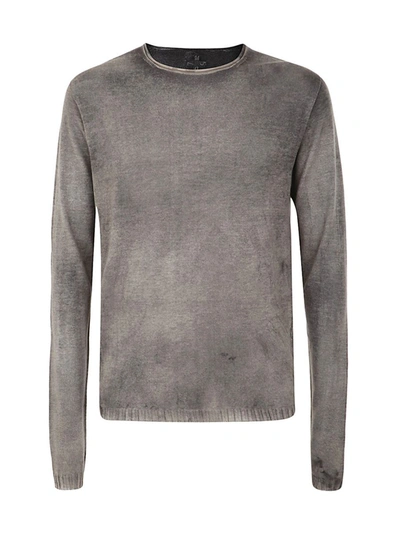 Md75 Regular Crew Neck Sweater With Ribbed Neck In Grey