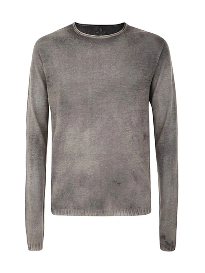 Md75 Regular Crew Neck Jumper With Ribbed Neck In Grey