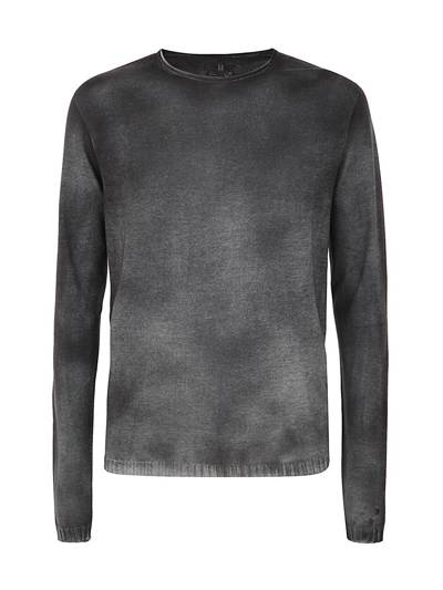 Md75 Regular Crew Neck Sweater With Ribbed Neck In Gray