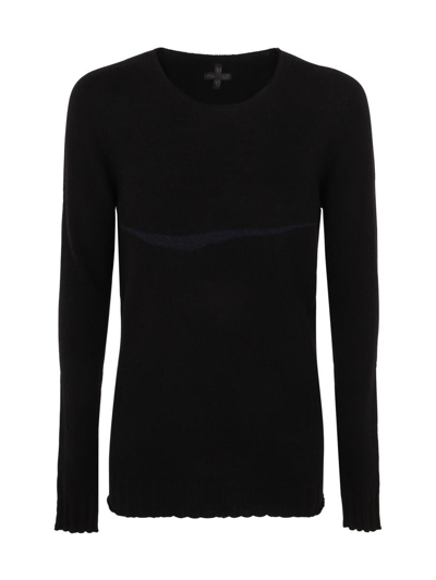 Md75 Wool Cashmere Pullover With Inlay Detail In Black