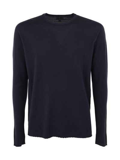 Md75 Wool Round Neck Pullover In Blue