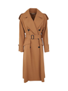 Nina 14.7 Triple Crepe Trench Coat Clothing In Brown