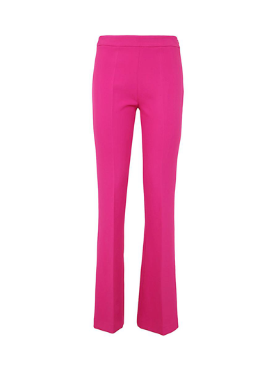 Nina 14.7 Triple Crepe Flared Trousers In Pink & Purple