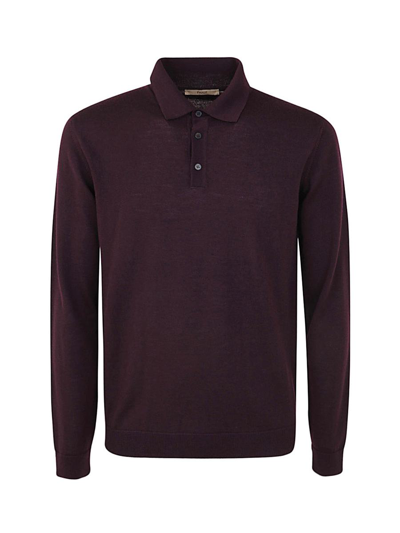 Nuur Long Sleeved Polo In Pink &amp; Purple