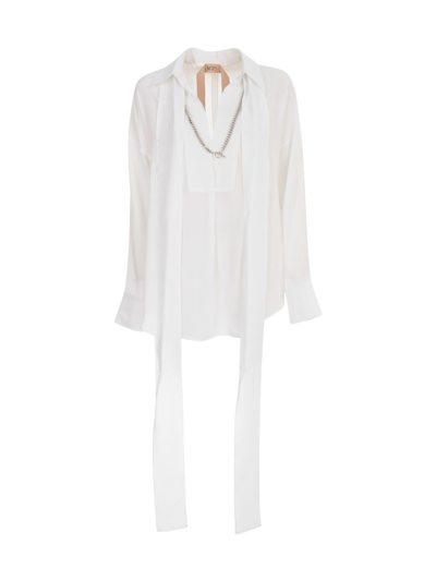 N°21 Long Collar Blouse In White