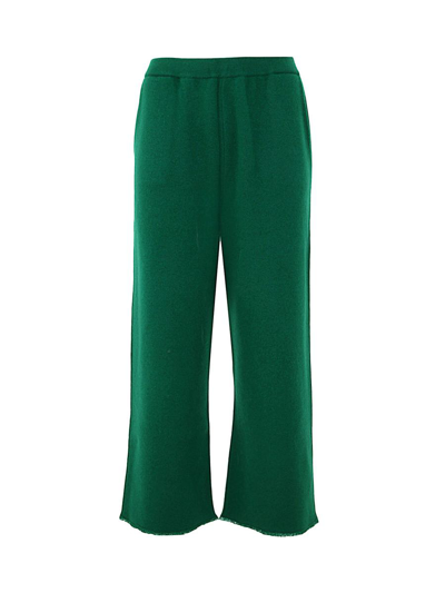 Pierre-louis Mascia Knitted Jacquard Cropped Trousers In Green