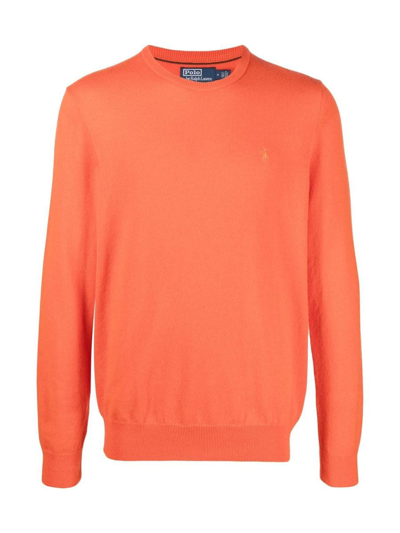Polo Ralph Lauren Long Sleeve Pullover Sweater In Yellow &amp; Orange