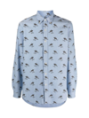 Polo Ralph Lauren Long Sleeve Sport Shirt In Blue