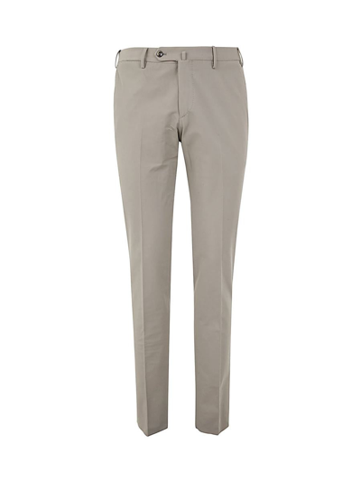 Pt01 Flat Front Trousers With Diagonal Pockets In Brown