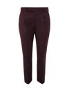 Pt01 One Pleat Trousers With In Seam Pockets In Red