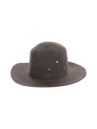 Superduper Round Crown Large Raw Brim Accessories In Brown