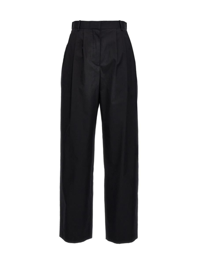 The Row Bufus Fine Cold Wool Straight Pants In Blue