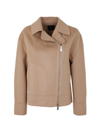 Theory Cashmere And Wool Biker Jacket In Brown