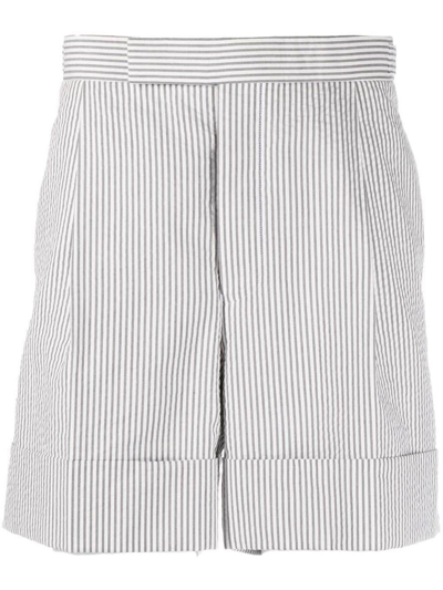 Thom Browne Seersucker Shorts Clothing In Grey