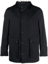 THOM BROWNE THOM BROWNE SIMPLIFIED SNAP FRONT RAIN PARKA NYLON TECH CLOTHING