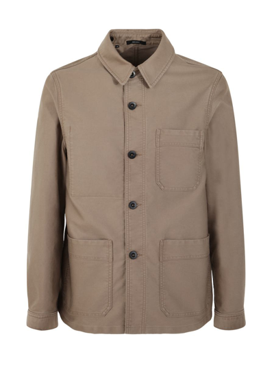 Tom Ford Cotton Satin Chore Jacket In Green