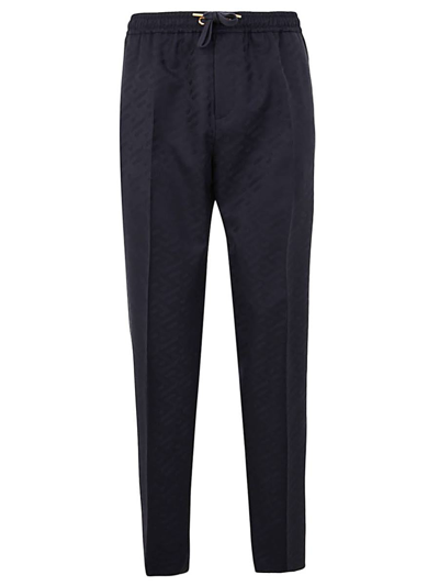 Versace Informal Pant With Greek Signature Clothing In Blue