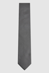 Reiss Charcoal Ceremony Textured Silk Blend Tie