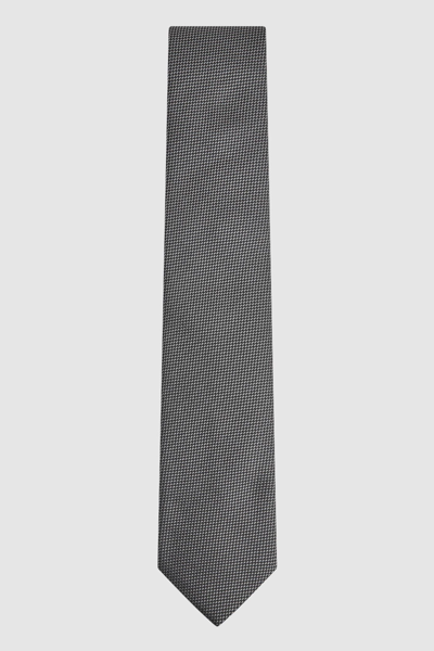 Reiss Ceremony - Charcoal Ceremony Textured Silk Blend Tie, One