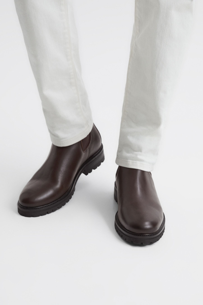 Reiss Chiltern - Chocolate Leather Chelsea Boots, Uk 11 Eu 45 In Chocolate