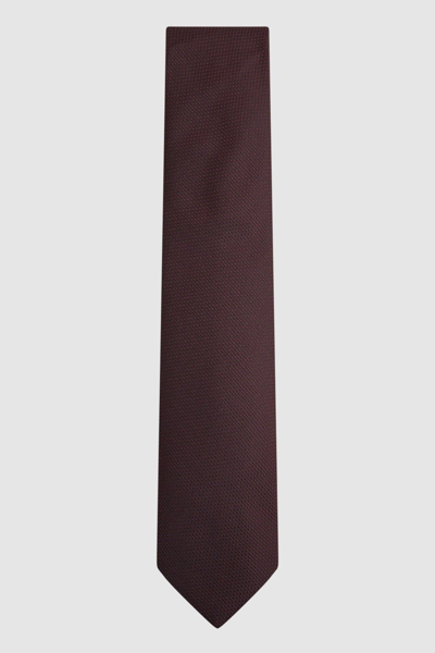 Reiss Men's Burgundy Textured Tie