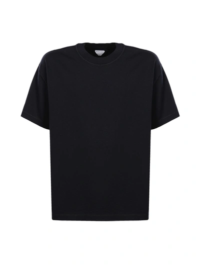 Bottega Veneta Black Crew-neck T-shirt In Cotton In Starry Night