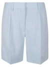 Burberry Wool Tailored Shorts In Pale Blue