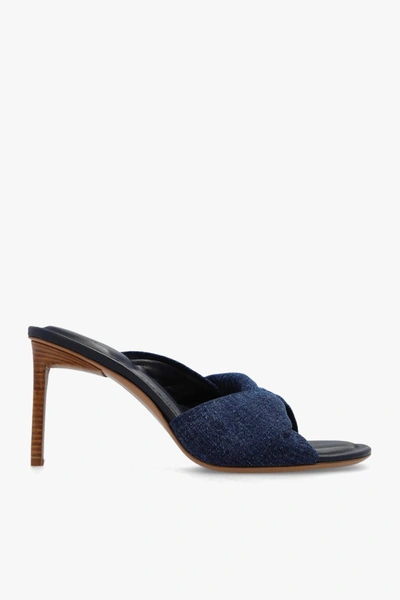 Jacquemus Bagnu Denim Mules In Blue