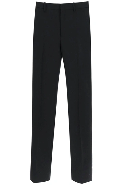 Off-white Slim Tailored Pants With Zippered Ankle In Black (black)