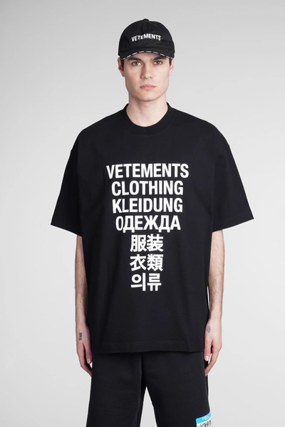Vetements Translation Cotton T-shirt In Black