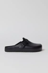 Birkenstock Boston Leather Buckled Clogs In Black
