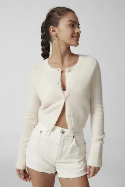 Urban Outfitters Uo Dayna Shrunken Cardigan In Ivory