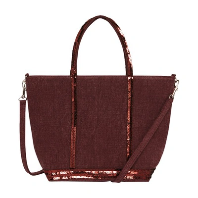 Vanessa Bruno Linen S Cabas Tote Bag In Prune